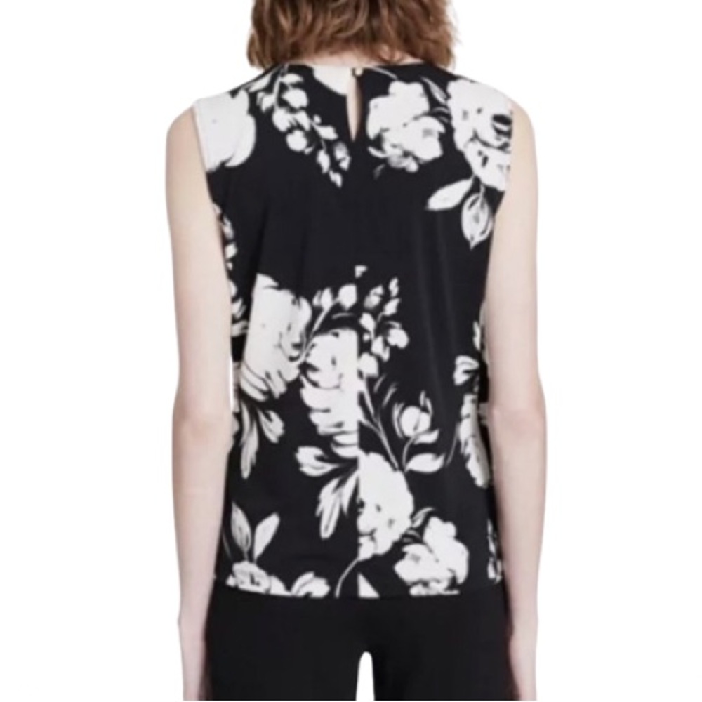 Calvin Klein CK Women’s Printed Knot Twist V-Neck Sleeveless Camisole Blouse L - Picture 2 of 15